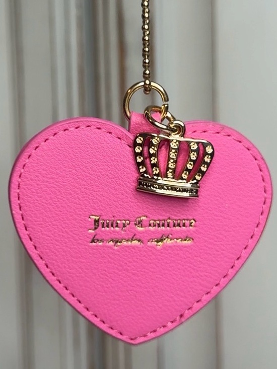 Juicy Couture Accessories - Juicy Couture Pink Heart Keychain Bag Charm Crown Charm Gold Tone